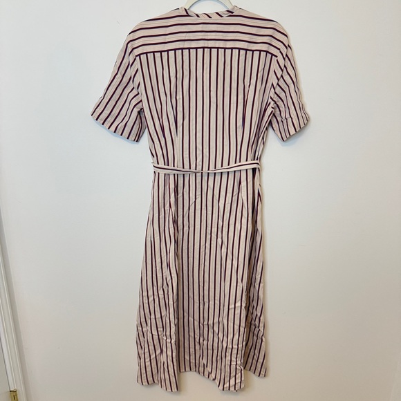 Sandro Clarence Striped Midi Dress Size Small / Medium Button Down Short Sleeve - Picture 6 of 10